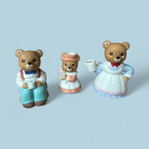 Vintage Homco Bear Figurines: 1980s Nursery Decor (No Cups)